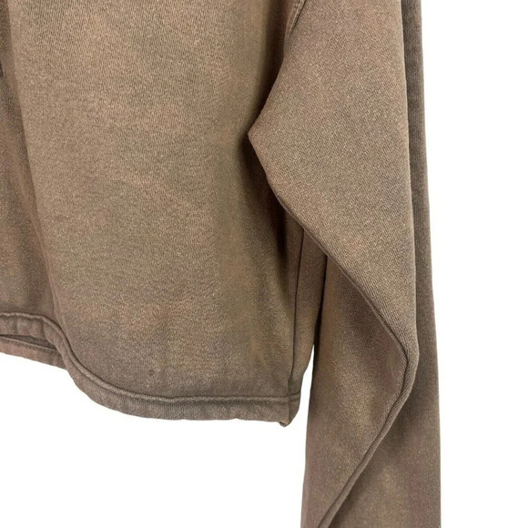 Urban Outfitters Women’s Crop Top Sweatshirt 1/2 Zip Stone Wash Brown Sz Medium - Picture 4 of 7